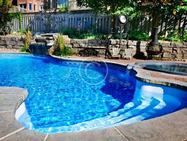 Backyard pool landscaping idea